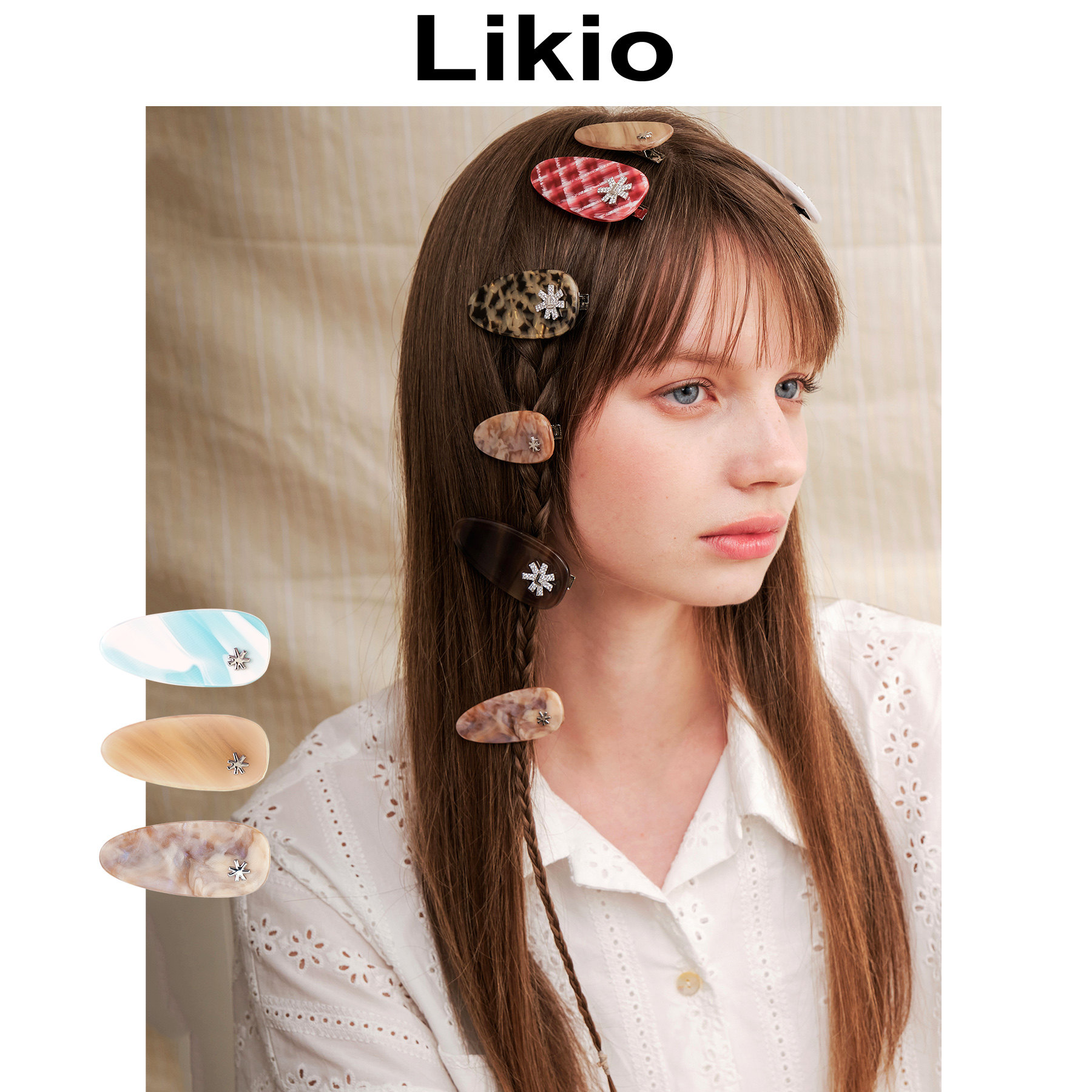 Оригинальная звездная серия Likio mini olive water drop боковая заколка с каплями воды боковая заколка для челки головной убор милые аксессуары для волос