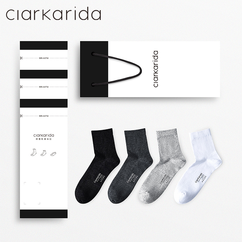 clarkarida mens socks medium tube cotton socks stockings all seasons breathable anti-odorable sweat-absorbing antibacterial sports socks