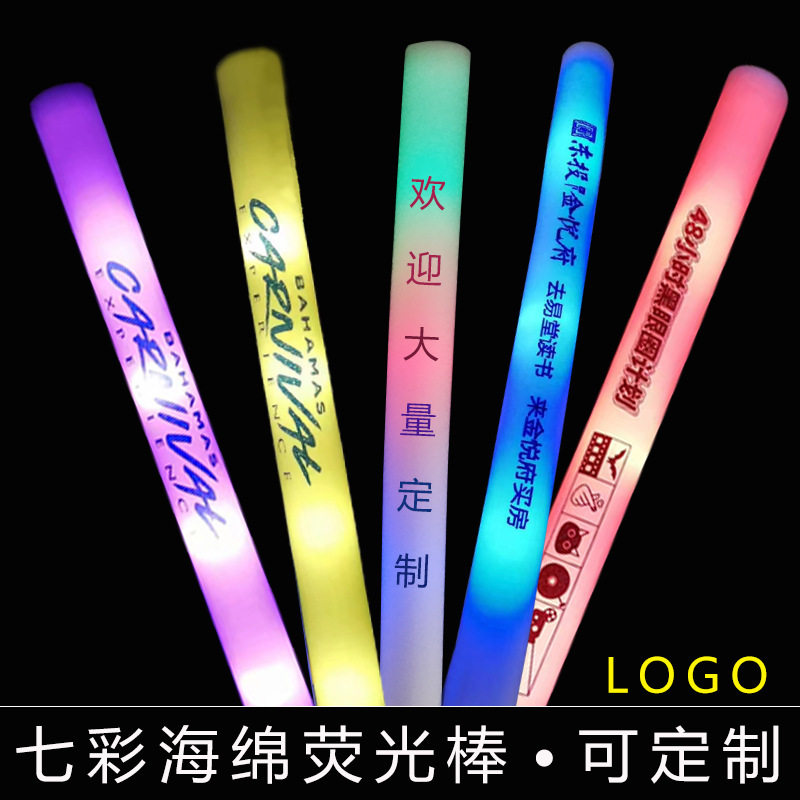 Красочная губка glow stick концертный реквизит большая электронная светящаяся палочка foam glow stick светящаяся изготовленная на заказ партия