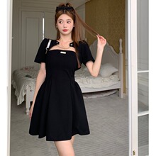 Summer Slightly Fat MM Style Goddess Style Little Black Dress