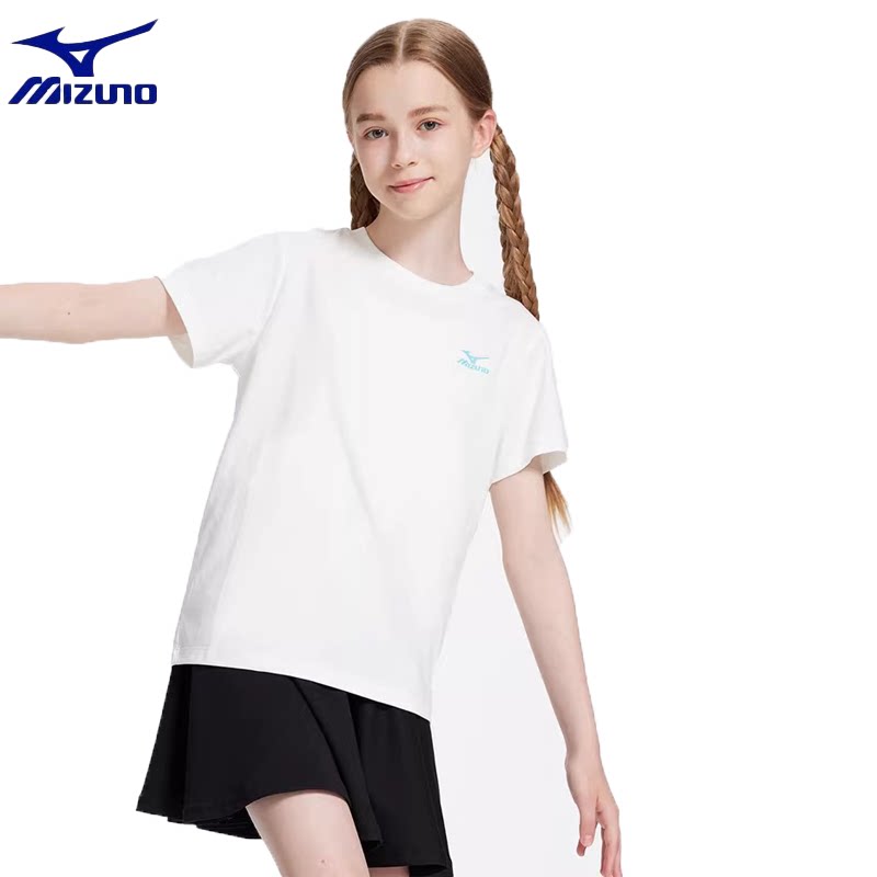 Mizuno/ официальная детская спортивная быстросохнущая футболка с короткими рукавами Mizuno, легкий летний топ с круглым вырезом для мальчиков и девочек
