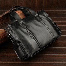 Business and leisure shoulder bag with large capacity horizontal briefcase for men