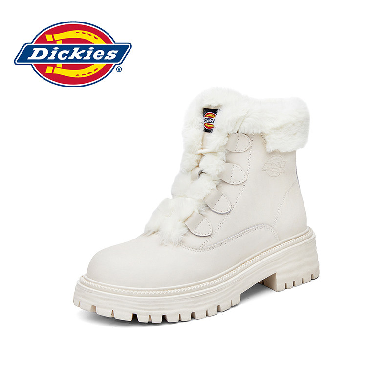 Зимние ботинки Dickies; женская хлопковая обувь принцессы; зимние теплые бархатные полусапожки на толстой подошве; ботинки в британском стиле