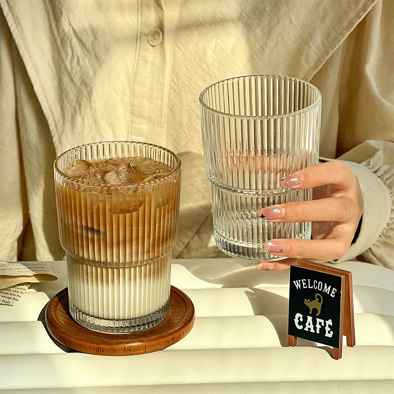 Стеклянная чашка, кофейная чашка, соломинка высокого качества с крышкой, чашка для воды, домашний лед для женщин, американский латте, чашка для молока, чашка для напитков
