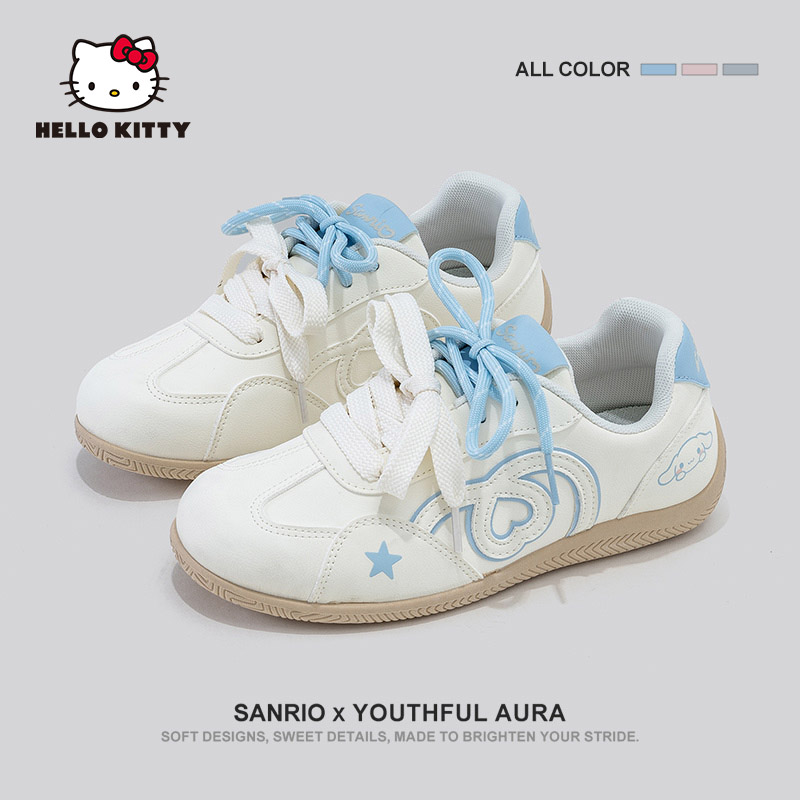 HelloKitty/ женская обувь Hello Kitty; коллекция 2026 года; новинка осени; балетная обувь в немецком стиле для тренировок; обувь Forrest; универсальные белые туфли