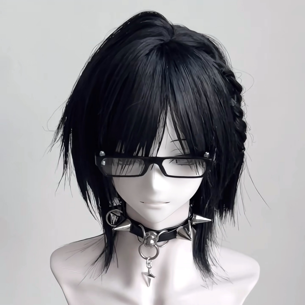 Визуальный парик cos mullet head, модные волосы, волосы эмбриона, двухмерные волосы из волчьего хвоста японского аниме, полный головной убор