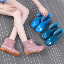 Spring and Autumn Double Return Low Barrel Women's Rain Shoes Short Barrel Water Shoes Women's Rubber Shoes Kitchen Waterproof and Anti slip Overshoes Labor Protection Shoes Short Rain Shoes