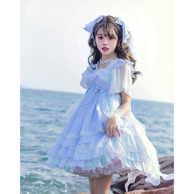 taobao agent 森溪艾丝缇儿同款一字肩松紧蕾丝打底雪纺衫 lolita内搭小飞袖