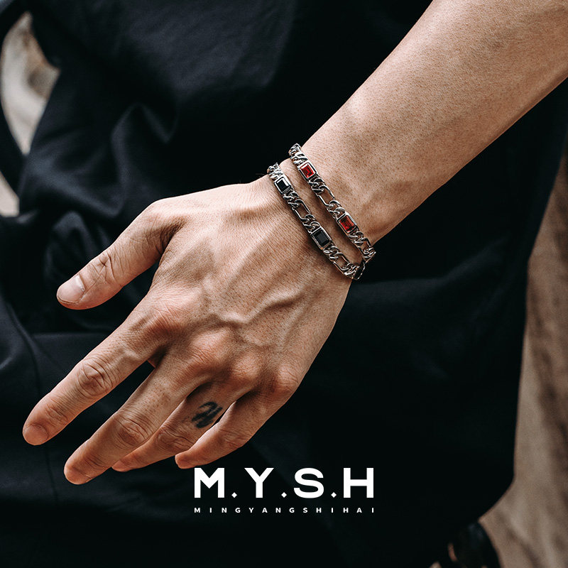 Кубинский браслет из стерлингового серебра MYH, мужские высококачественные ювелирные изделия, нишевый дизайн, хулиганский красивый счастливый кристалл, серебряные ювелирные изделия, подарок