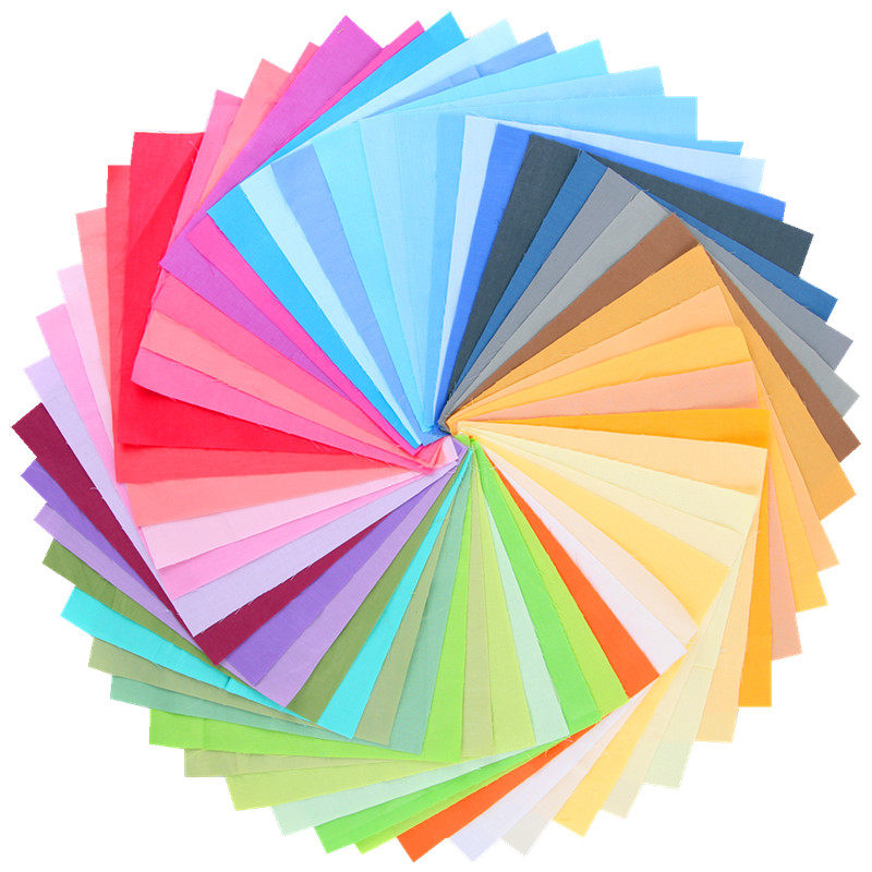 50-цветной набор хлопчатобумажной ткани ручной работы DIY для обучения шитью чистый пигментный цвет маленькая тканевая головка квадратная ткань саржа