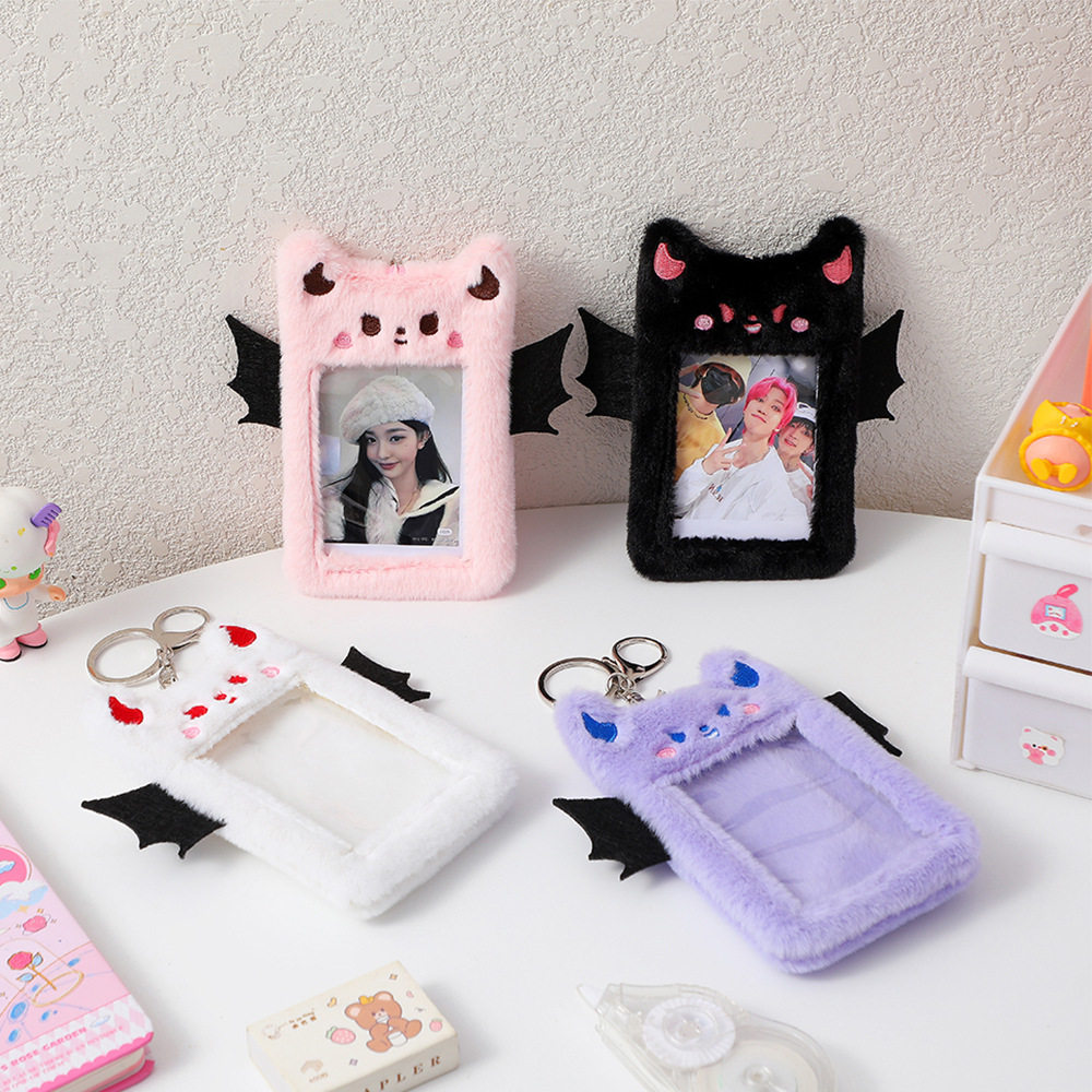 Creative and cute little devil plush card holder, Korean style, Instagram-worthy instant card display pendant, small card holder for women.