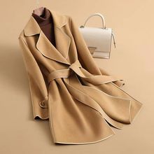 Double-sided cashmere coat 2023 Spring and Autumn Winter clothing Double-sided coat Slim fitting high-end foreign style versatile double-sided cloth coat for women