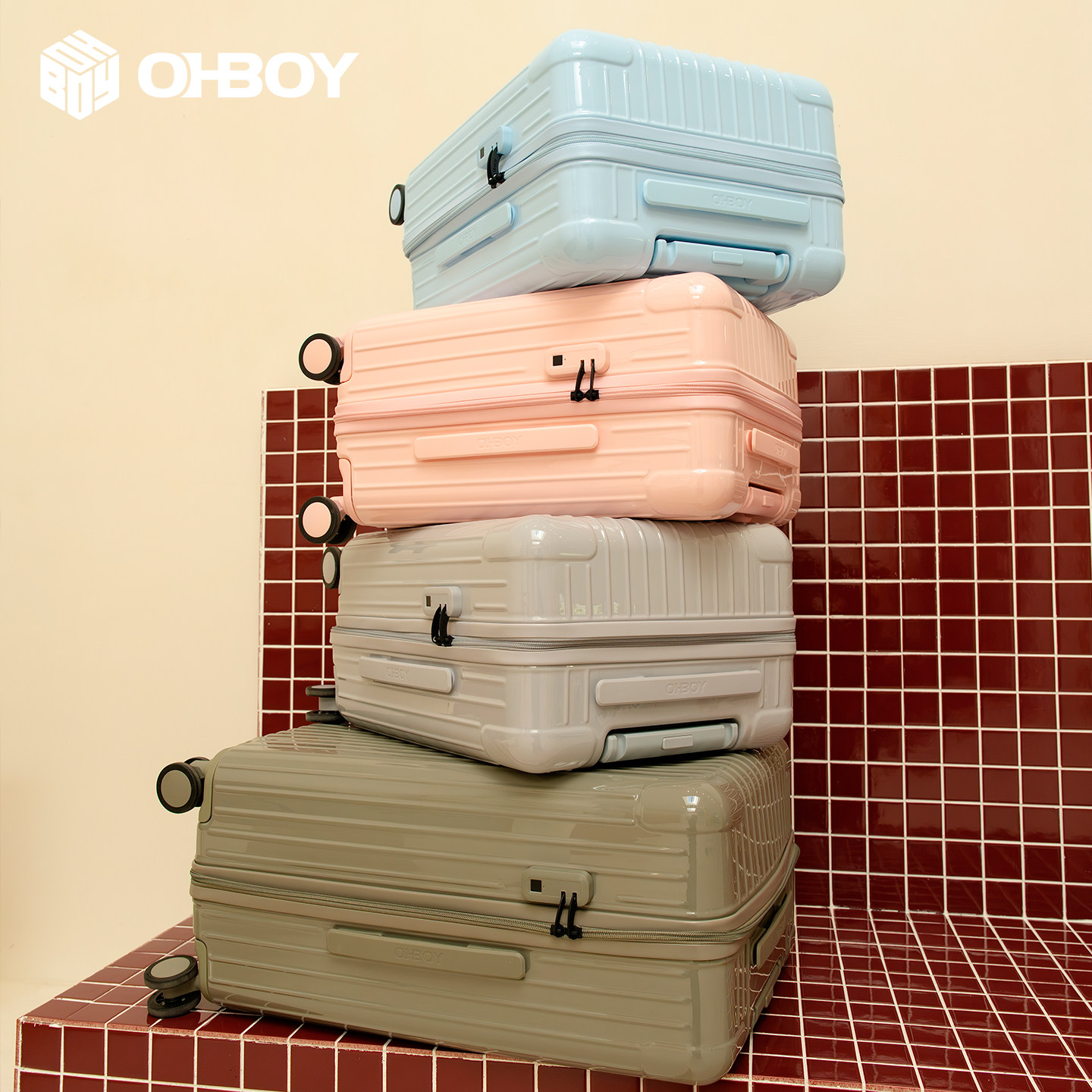 【Серия Zhixing】 многофункциональный чемодан ohboy с замком по отпечатку пальца, легкий посадочный пароль, дорожная тележка-кейс