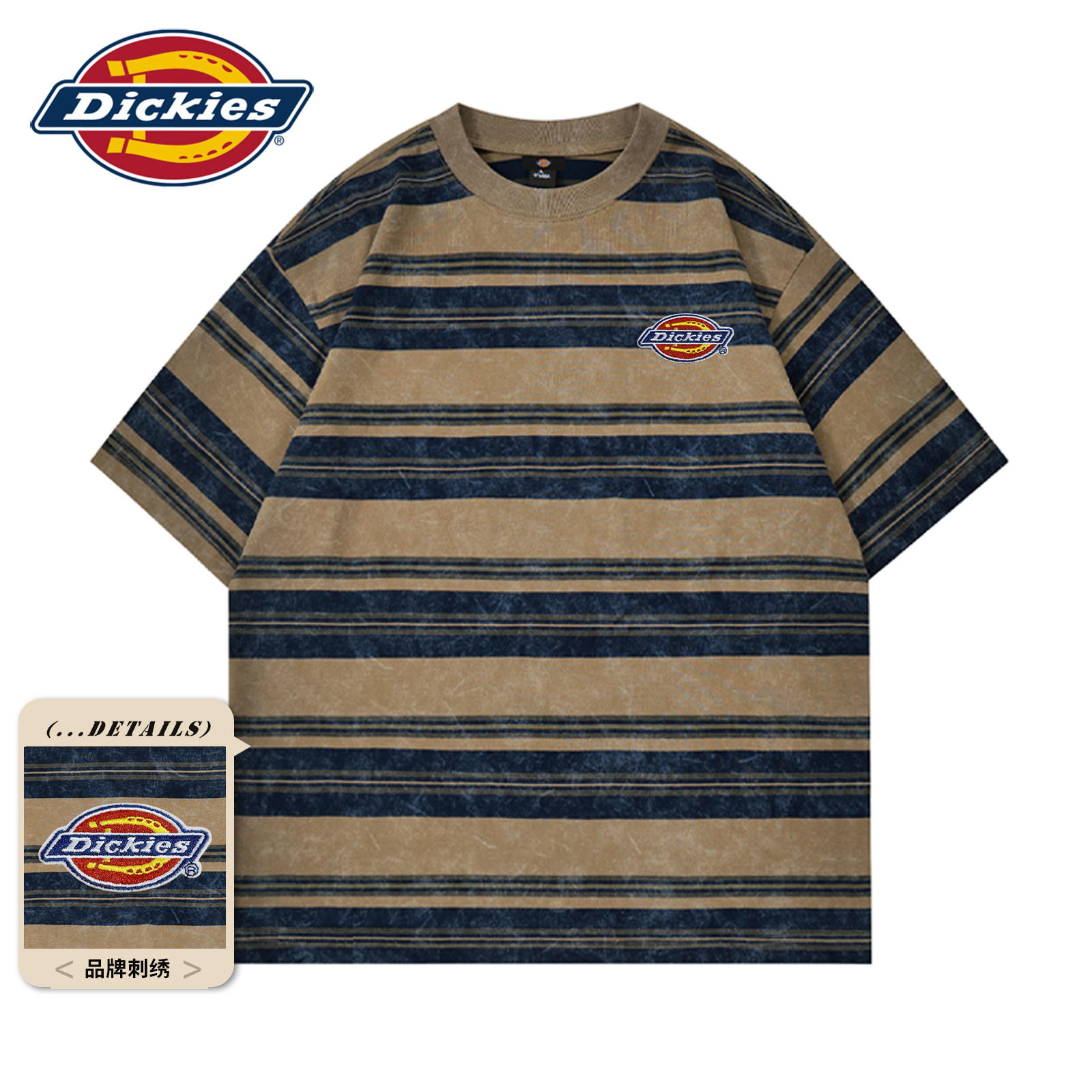 Крутая мужская летняя футболка в стиле ретро с короткими рукавами Dickies Emperor...