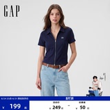 [Одобрение Cheng Yi] Женская летняя футболка Gap 2026 с новым текстурным логотипом на лацкане и короткими рукавами 892649
