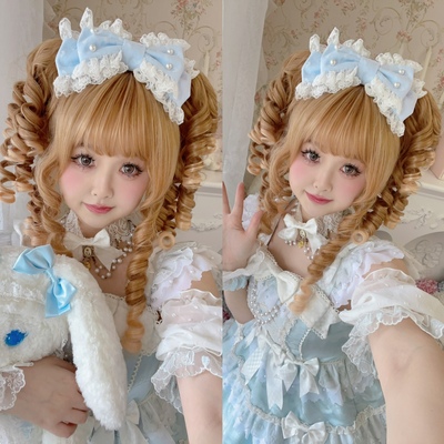 taobao agent 【芝士猫手作】公主蝴蝶结恋姬圣诞g草莓夏洛特lolita头饰发箍kc