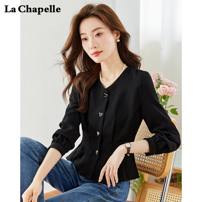 La Chapelle Spring V-neck Slimming Shirt for Petite Women