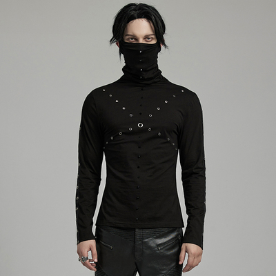 taobao agent ╋魔叹╋PUNKRAVE蒸汽朋克哥特GOTHIC摇滚金属高领挂耳男T恤WT898