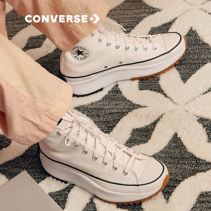 CONVERSE Converse официальные парусиновые белые туфли RunStarHike на толстой подошве Спортивная обувь