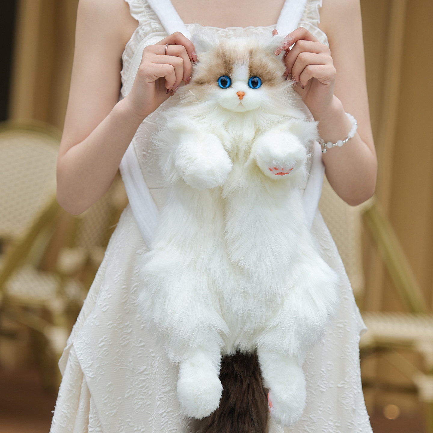 Рюкзак с имитацией кукольного кота, сумка для котенка, рюкзак с плюшевой игрушкой для куклы, подарок на день рождения для подруги