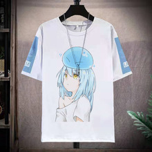 Slim clothes, boys and girls, teenagers, anime animation, short sleeved Korean version loose clothes, trendy summer clothes