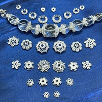 Crystal diy accessories copper alloy electroplating high color retention fashion flower cap spacer beads bracelet beads flower tray spacer accessories