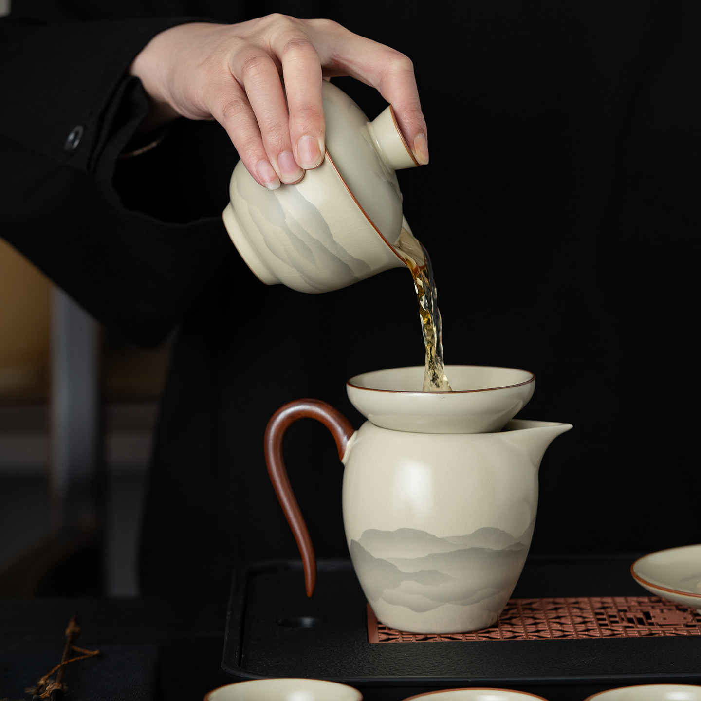Чайный сервиз Ru Kiln Kung Fu 2026 новый домашний офисный чайник, чашка, чайный поднос, полный набор подарочных коробок