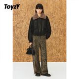 ToyzY куртка из экологически чистой кожи с лацканами из овечьей шерсти, пуховик женский на утином пуху, новинка зимы 2025 года, ZC35508170