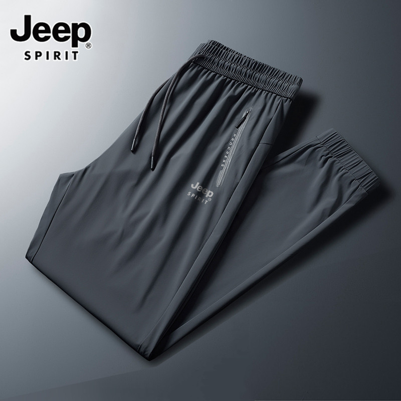 Спортивные брюки Jeep ice silk, мужские летние тонкие быстросохнущие мужские брюки для бега, свободные повседневные брюки для тренажерного зала