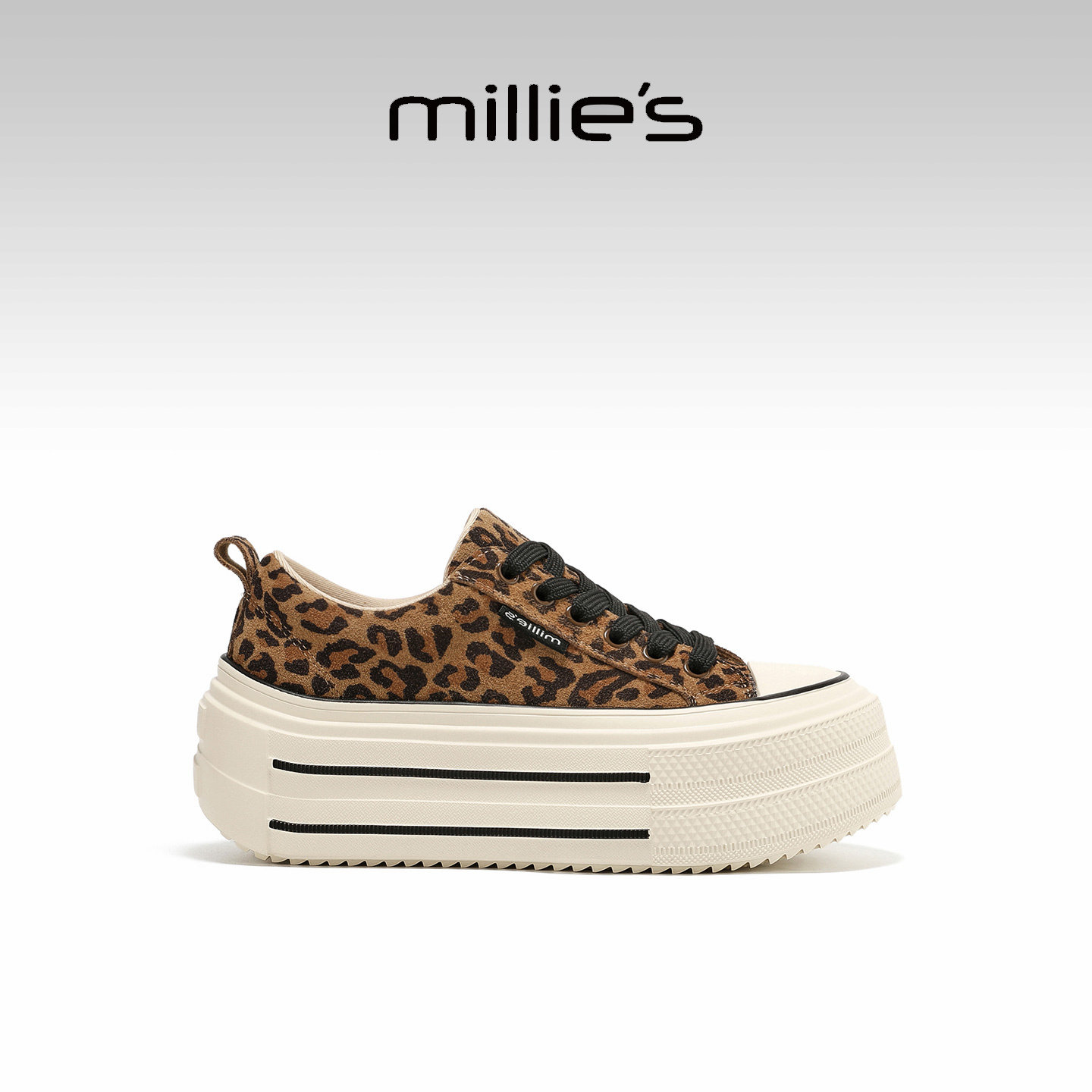 Обувь на толстой подошве MILLIE's/Miaoli с леопардовым узором; коллекция 2026 года; осенняя новая кожаная универсальная повседневная обувь; трендовая женская обувь