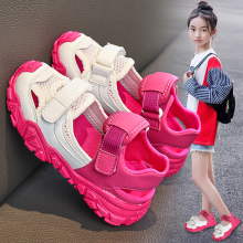 Li Ning Girls' Sandals Summer 2024 Children's Baotou Sandals Girl Princess Mesh Soft Sole Sports Beach Shoes