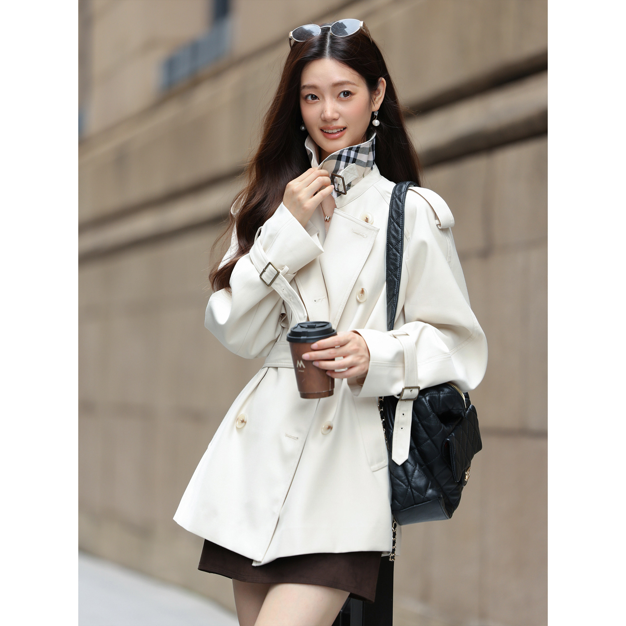 Спелая слива "Cambridge windbreaker" в британском стиле с воротником-стойкой, профилированная ветровка средней длины, модная темпераментная куртка