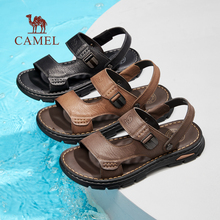 Camel Men's Shoes Summer Sandals Men's 2024 New Genuine Leather Two Wear Casual Sandals Slippers Cowhide Business Beach Shoes