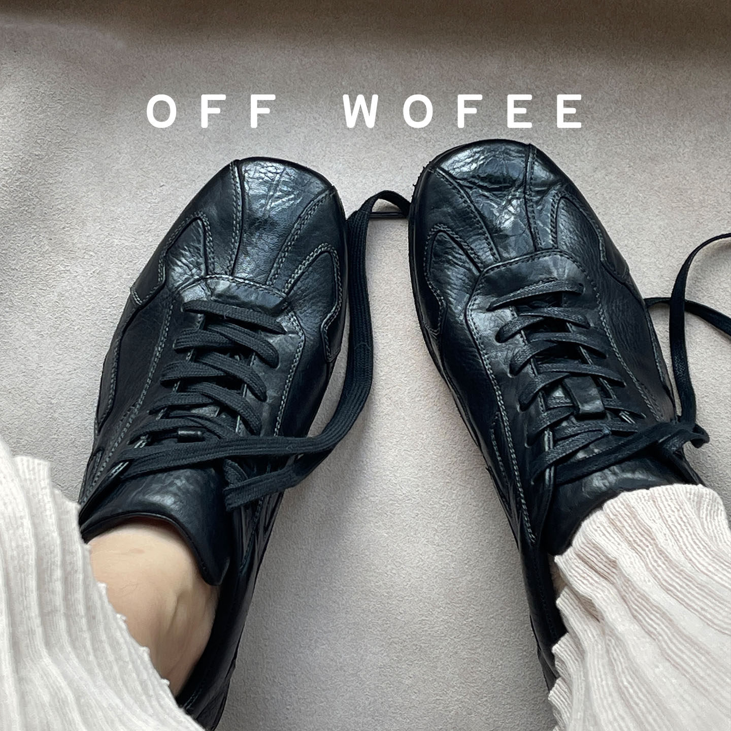 OFFWOFEE черные кроссовки премиум-класса, повседневная обувь, минималистичная обувь ручной работы из лошадиной кожи, замшевая обувь cleanfit в стиле ретро