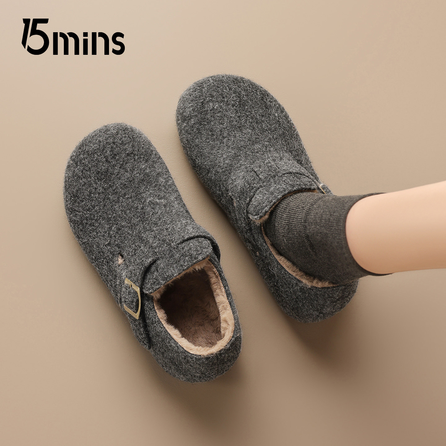 15 минут "все включено" плюс бархатная женская обувь Birkenstock; новинка зимы 2026 года; плюшевая удобная универсальная женская обувь; теплые тонкие туфли для беременных женщин
