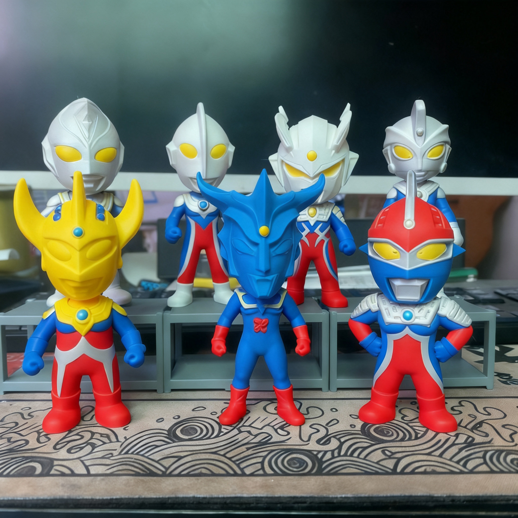 Q версия Ultraman 3D стерео печати раскраски белой плесени ручной работы забавная раскрашенная модель гипсовой куклы своими руками