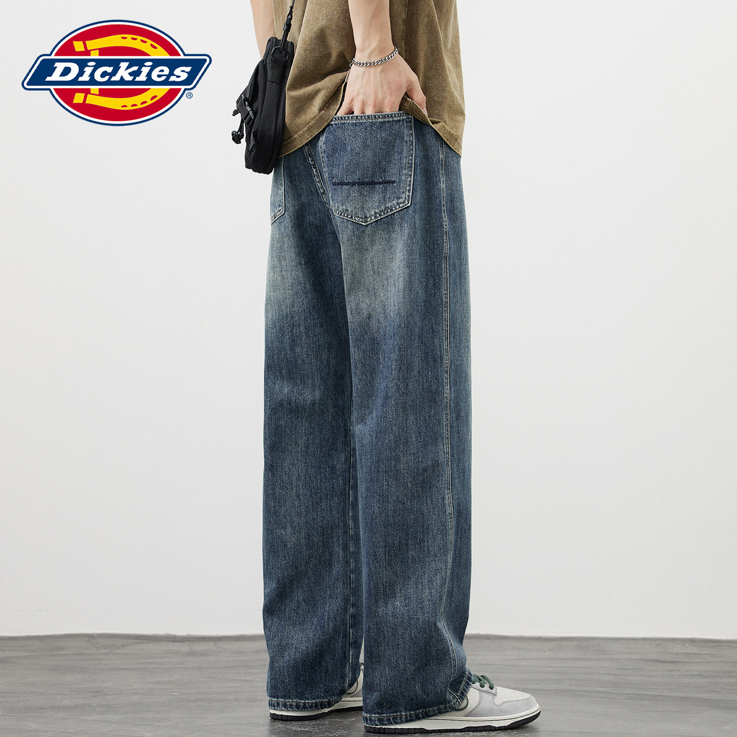 Джинсы Dickies American high street jeans, мужские летние тонкие прямые мужские брюки, свободные мужские брюки с широкими штанинами, брюки