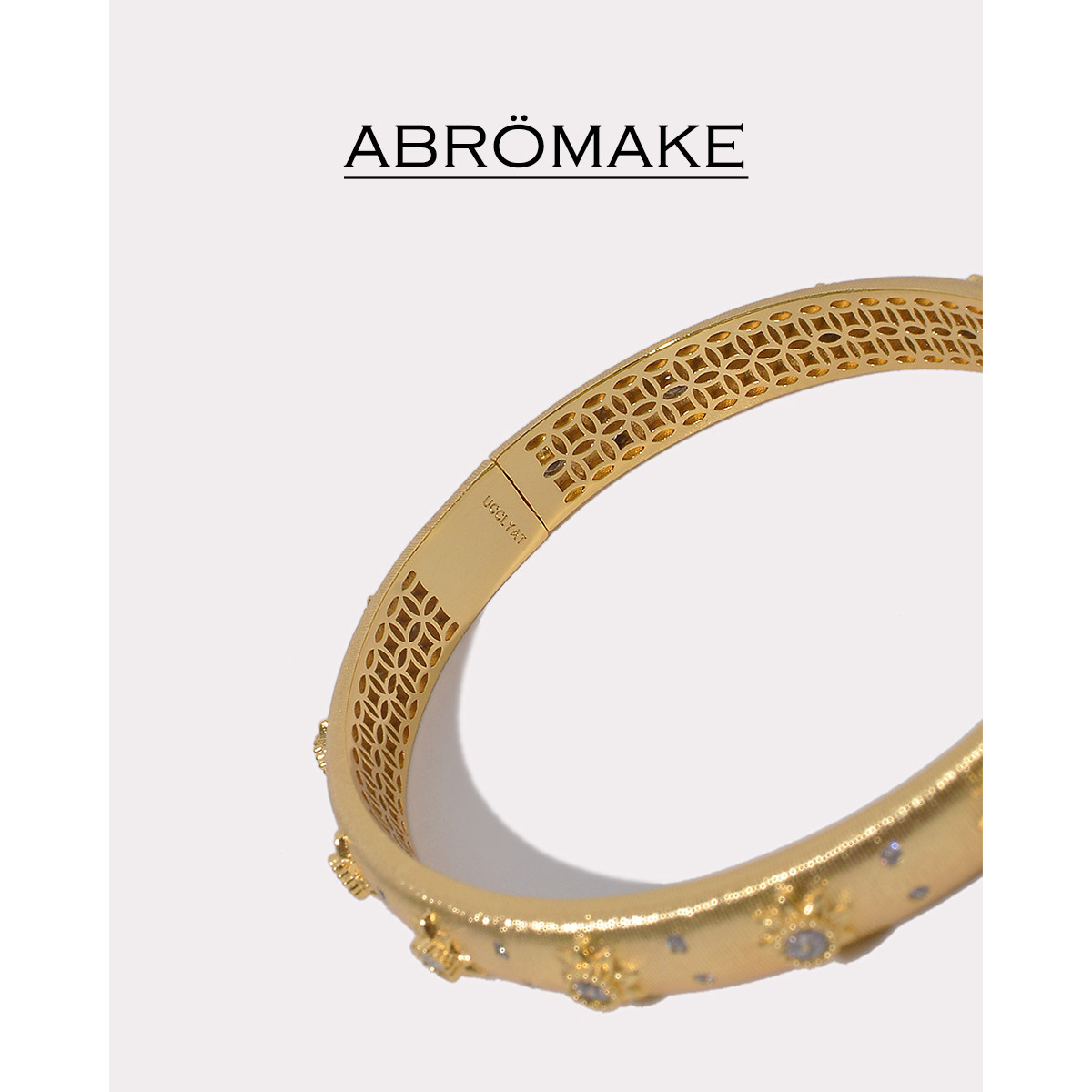 Старинный браслет ABROMAKE palace в стиле ретро из матового открытого золота с высококачественными драгоценными камнями для рук