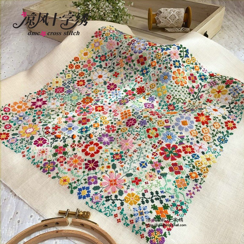 Набор для вышивания крестиком Cool breeze DMC для гостиной 2025 новый HC4766 с мелким цветочным узором, простой и незатейливый для начинающих