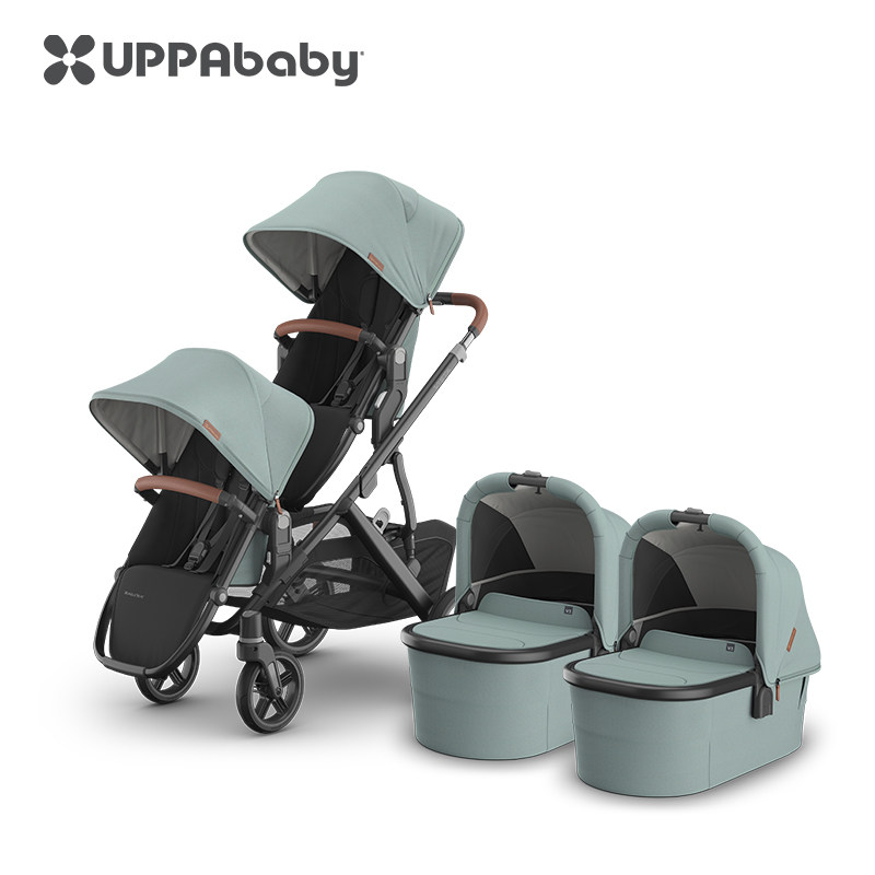 Двухместная коляска UPPAbaby Vista V3 high landscape, в которой можно сидеть и лежать, складная двусторонняя двухместная коляска