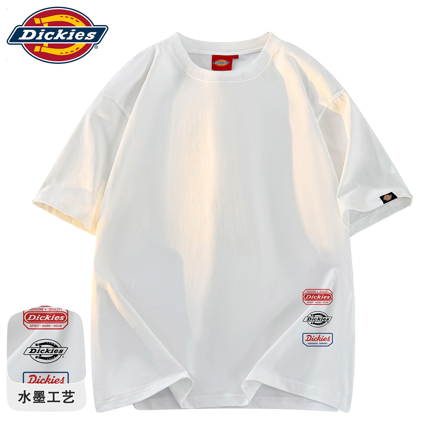 Официальный аутентичный американский однотонный летний джокер Dickies, широкий...
