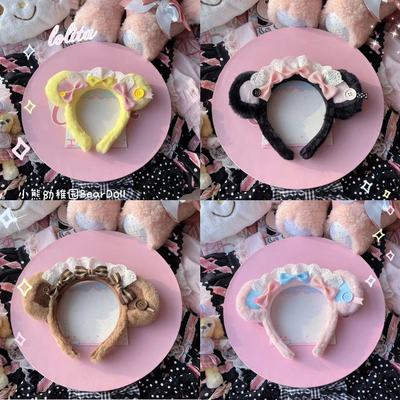 taobao agent 小熊幼稚园手作Lolita熊耳呲甜发箍可爱kc蝴蝶结发饰甜美lo小物