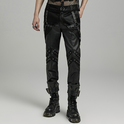 taobao agent ╋魔叹╋PUNKRAVE赛博蒸汽朋克哥特GOTHIC摇滚ROCK男仿皮裤 WK633