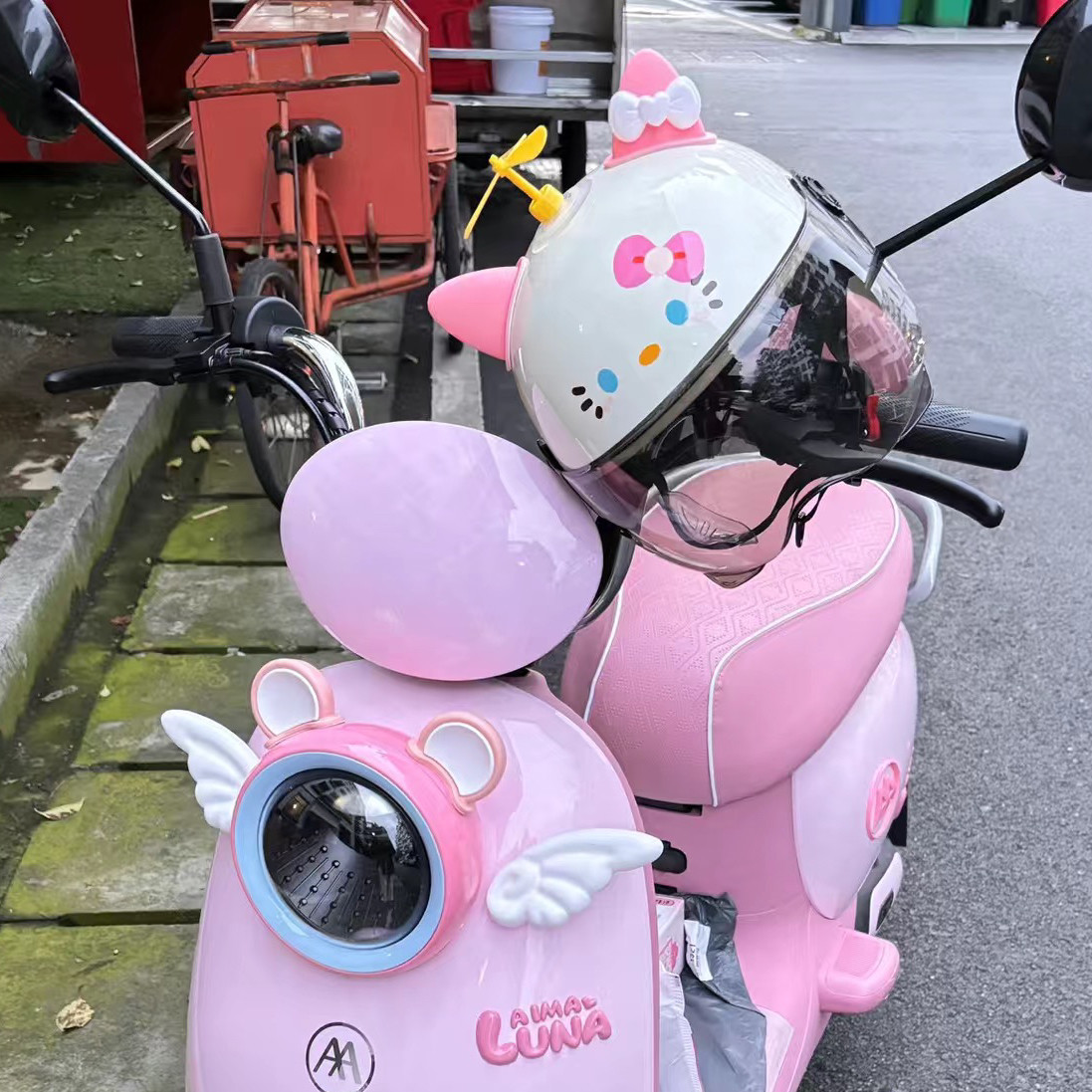 Kitty helmet, cute electric scooter helmet, half helmet, stylish...