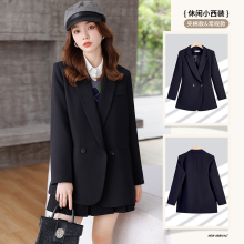 Black suit jacket for women with small stature, spring 2024 new high-end women's clothing, spring and autumn casual silhouette suit