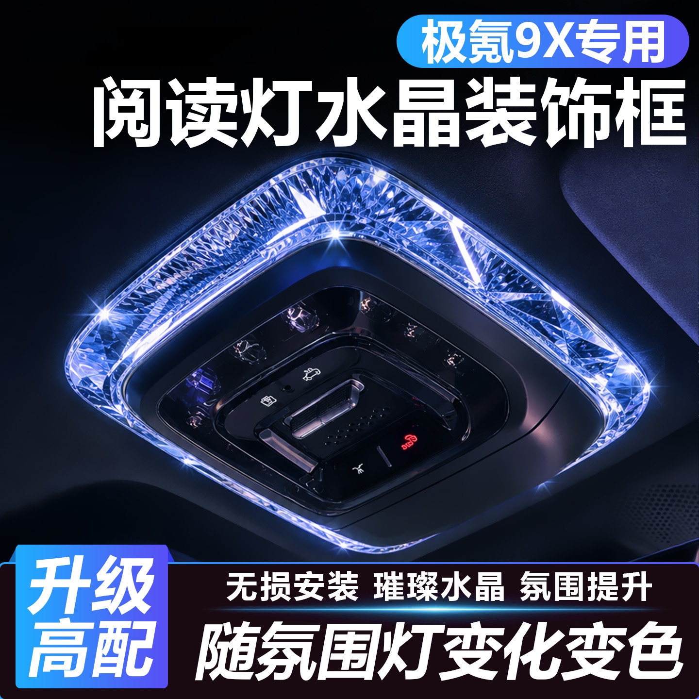 Подходит для Polar Krypton 9x лампы для чтения на крыше автомобиля декоративная рамка атмосферный свет хрустальная рамка абажур автомобильные аксессуары модификация аксессуаров