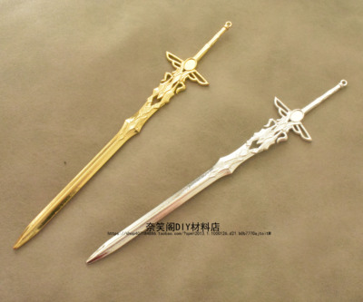 taobao agent diy古风合金宝剑发簪簪棍DIY合金配件簪棍满49包邮