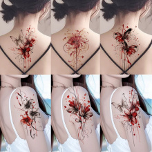 6 colorful tattoo stickers, waterproof and durable, women's simulation, high-end feeling, collarbone back flower arm flower ins style