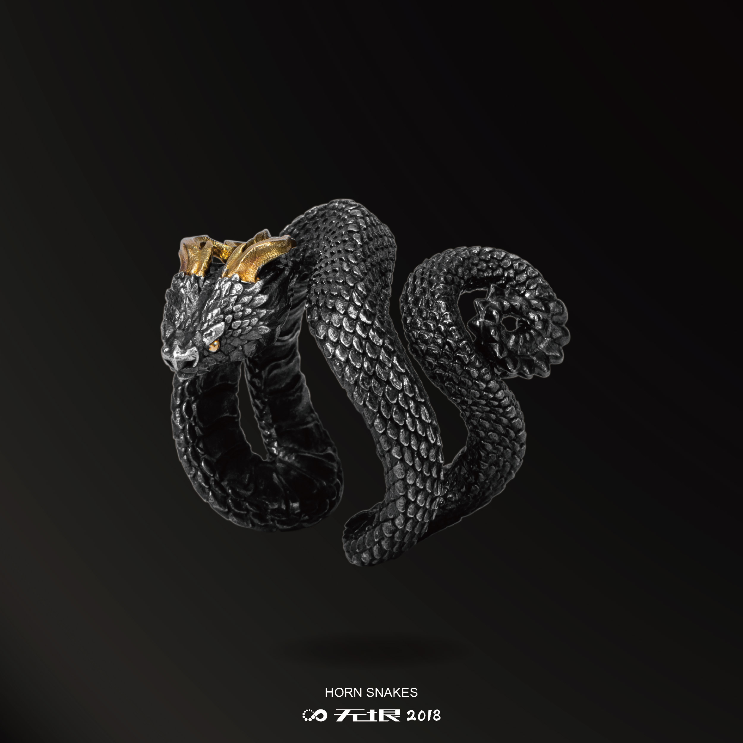 WUYIN Original Handmade 925 Silver 18K Gold Snake Ring - Trendy Retro Personalized Gift - Perfect for Custom Gifts