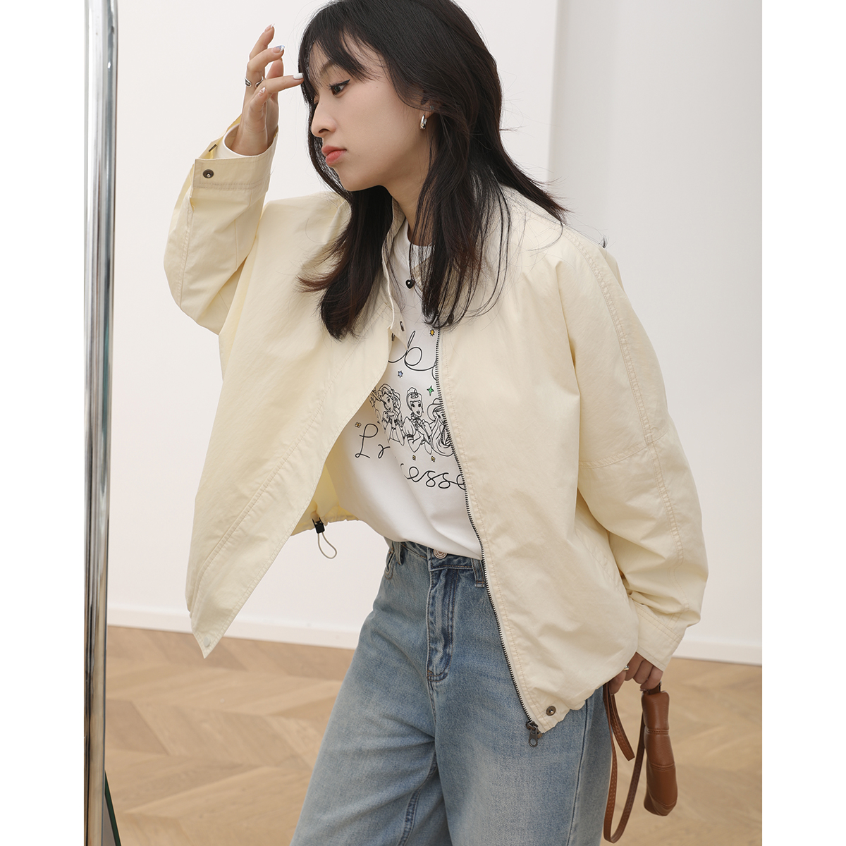 Miki Club 2025 весенняя новинка, куртка, короткая куртка, женский маленький свободный повседневный топ в корейском стиле